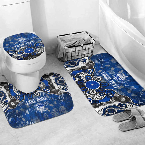 Personalized North Melbourne Kangaroos Bathroom Set Aboriginal Dot Painting Graffiti Style