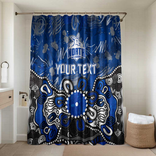 Personalized North Melbourne Kangaroos Bathroom Set Aboriginal Dot Painting Graffiti Style