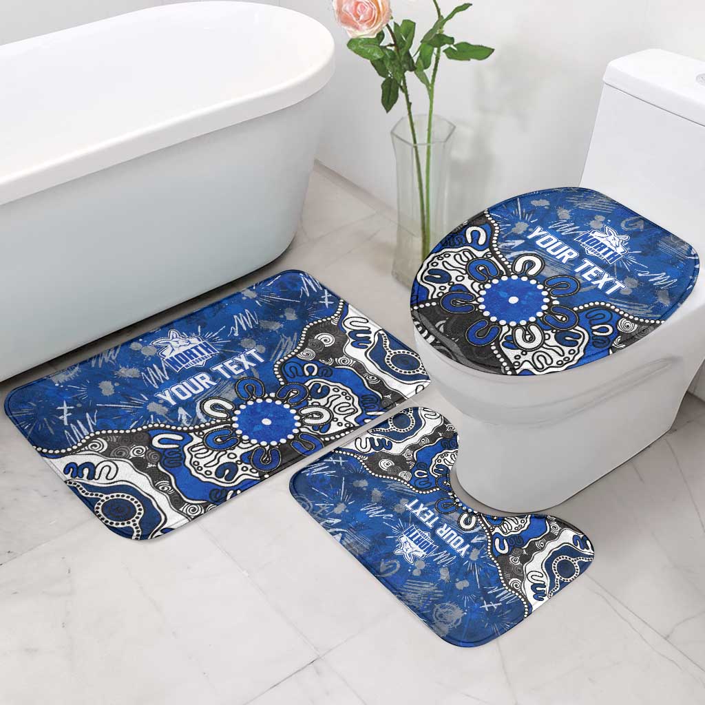 Personalized North Melbourne Kangaroos Bathroom Set Aboriginal Dot Painting Graffiti Style