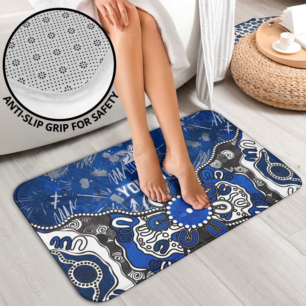 Personalized North Melbourne Kangaroos Bathroom Set Aboriginal Dot Painting Graffiti Style