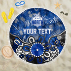 Personalized North Melbourne Kangaroos Beach Blanket Aboriginal Dot Painting Graffiti Style