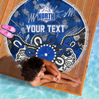 Personalized North Melbourne Kangaroos Beach Blanket Aboriginal Dot Painting Graffiti Style