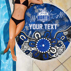 Personalized North Melbourne Kangaroos Beach Blanket Aboriginal Dot Painting Graffiti Style
