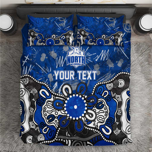 Personalized North Melbourne Kangaroos Bedding Set Aboriginal Dot Painting Graffiti Style