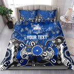 Personalized North Melbourne Kangaroos Bedding Set Aboriginal Dot Painting Graffiti Style