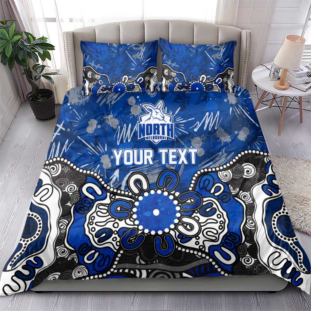 Personalized North Melbourne Kangaroos Bedding Set Aboriginal Dot Painting Graffiti Style