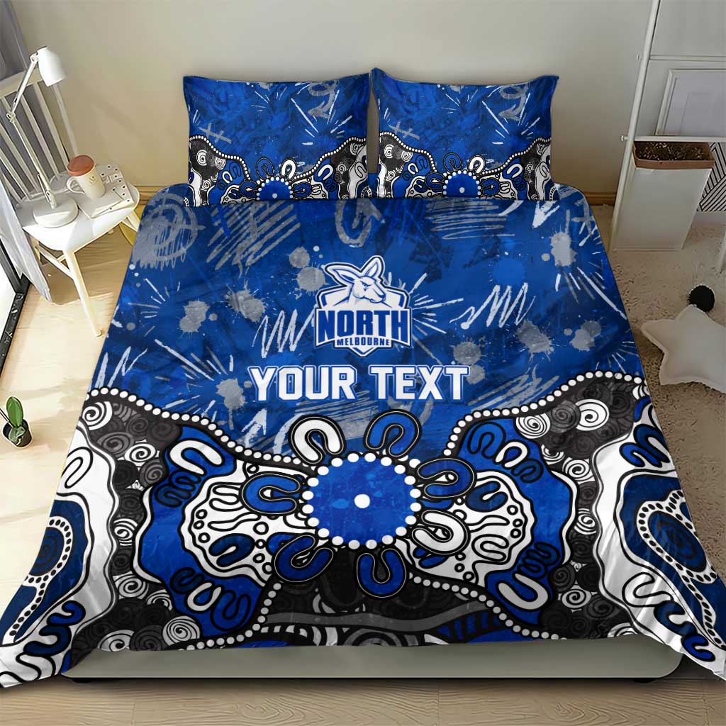 Personalized North Melbourne Kangaroos Bedding Set Aboriginal Dot Painting Graffiti Style