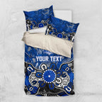 Personalized North Melbourne Kangaroos Bedding Set Aboriginal Dot Painting Graffiti Style