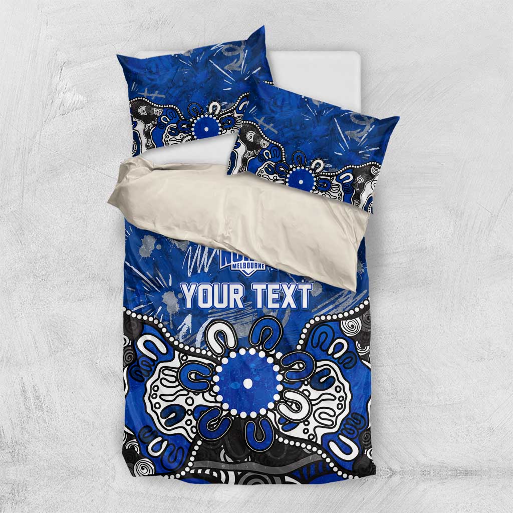 Personalized North Melbourne Kangaroos Bedding Set Aboriginal Dot Painting Graffiti Style
