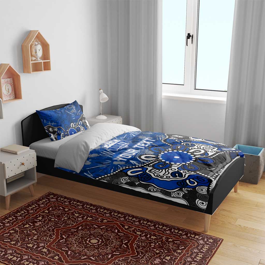 Personalized North Melbourne Kangaroos Bedding Set Aboriginal Dot Painting Graffiti Style