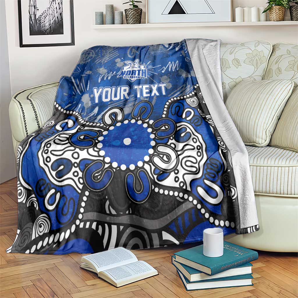 Personalized North Melbourne Kangaroos Blanket Aboriginal Dot Painting Graffiti Style