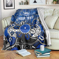 Personalized North Melbourne Kangaroos Blanket Aboriginal Dot Painting Graffiti Style