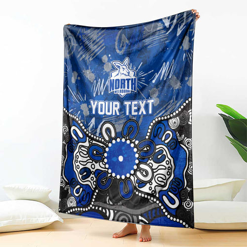 Personalized North Melbourne Kangaroos Blanket Aboriginal Dot Painting Graffiti Style