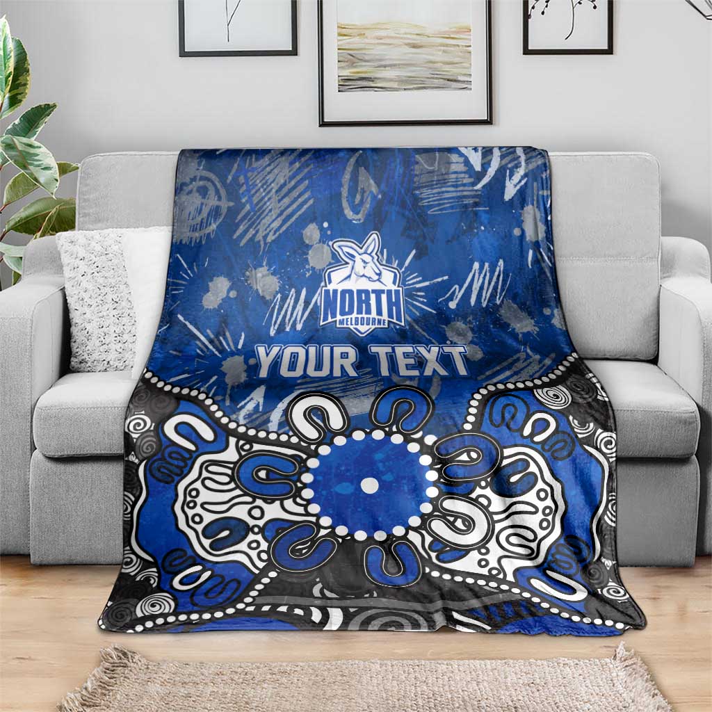 Personalized North Melbourne Kangaroos Blanket Aboriginal Dot Painting Graffiti Style