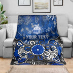 Personalized North Melbourne Kangaroos Blanket Aboriginal Dot Painting Graffiti Style