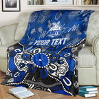 Personalized North Melbourne Kangaroos Blanket Aboriginal Dot Painting Graffiti Style