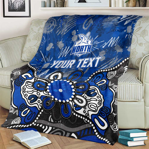 Personalized North Melbourne Kangaroos Blanket Aboriginal Dot Painting Graffiti Style
