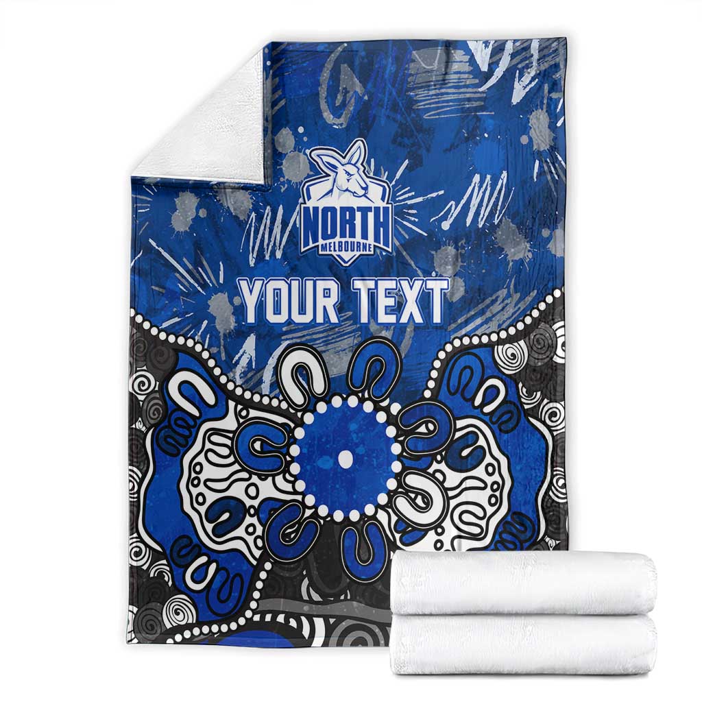 Personalized North Melbourne Kangaroos Blanket Aboriginal Dot Painting Graffiti Style