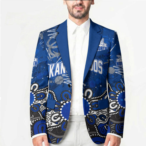 Personalized North Melbourne Kangaroos Blazer Aboriginal Dot Painting Graffiti Style