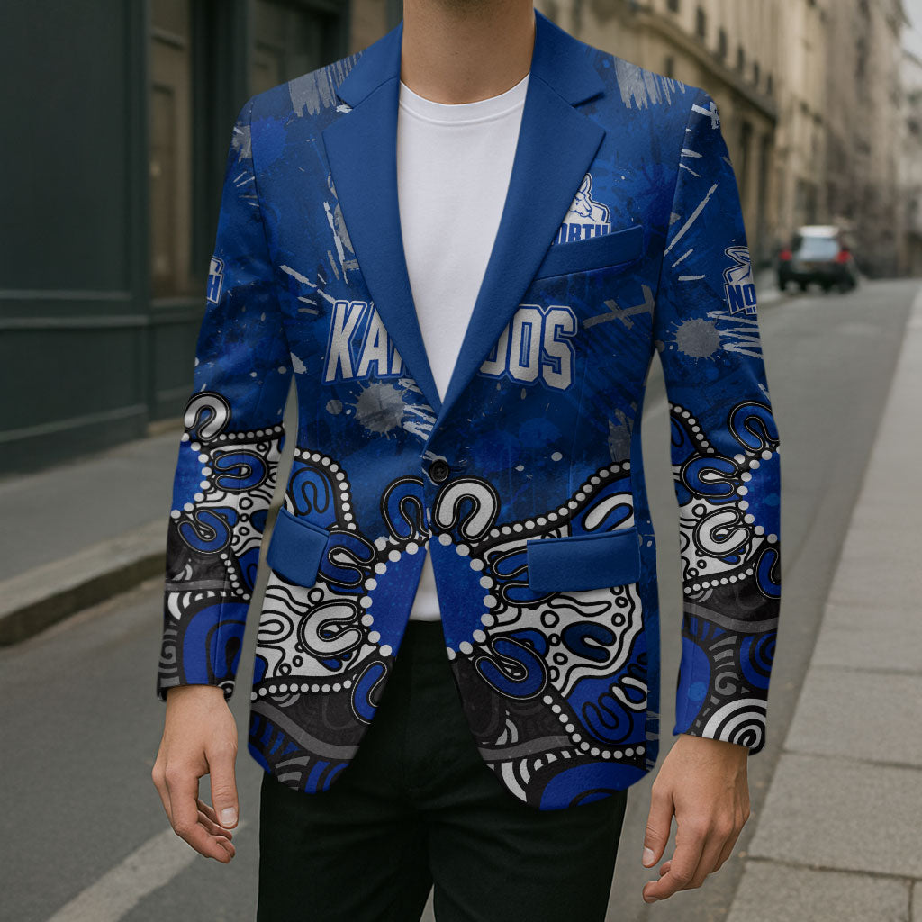 Personalized North Melbourne Kangaroos Blazer Aboriginal Dot Painting Graffiti Style