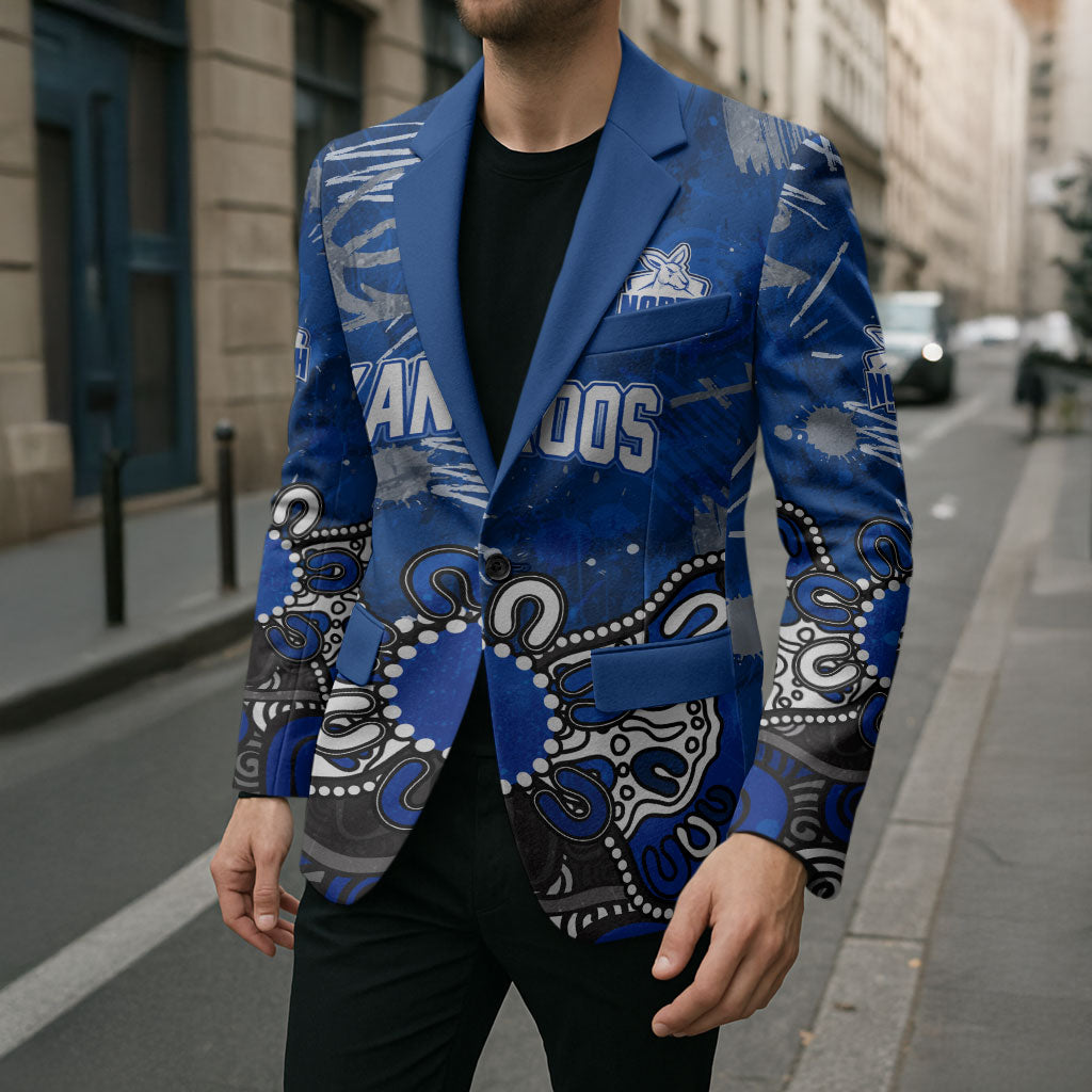 Personalized North Melbourne Kangaroos Blazer Aboriginal Dot Painting Graffiti Style