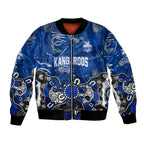 Personalized North Melbourne Kangaroos Bomber Jacket Aboriginal Dot Painting Graffiti Style