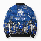 Personalized North Melbourne Kangaroos Bomber Puffer Jacket Aboriginal Dot Painting Graffiti Style