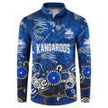 Personalized North Melbourne Kangaroos Button Sweatshirt Aboriginal Dot Painting Graffiti Style
