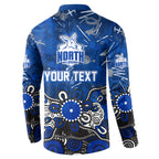 Personalized North Melbourne Kangaroos Button Sweatshirt Aboriginal Dot Painting Graffiti Style