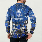 Personalized North Melbourne Kangaroos Button Sweatshirt Aboriginal Dot Painting Graffiti Style