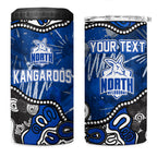 Personalized North Melbourne Kangaroos 4 in 1 Can Cooler Tumbler Aboriginal Dot Painting Graffiti Style