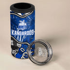 Personalized North Melbourne Kangaroos 4 in 1 Can Cooler Tumbler Aboriginal Dot Painting Graffiti Style