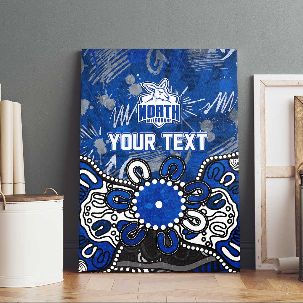 Personalized North Melbourne Kangaroos Canvas Wall Art Aboriginal Dot Painting Graffiti Style