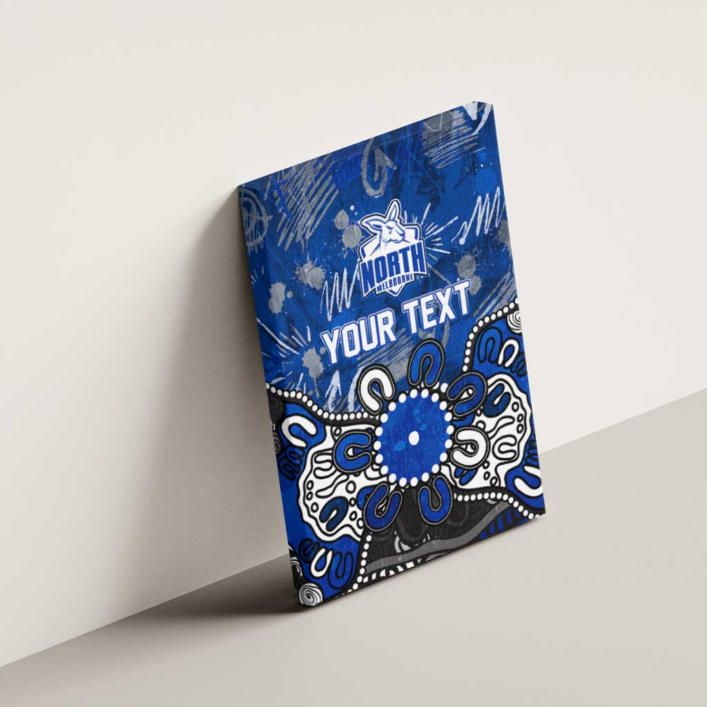 Personalized North Melbourne Kangaroos Canvas Wall Art Aboriginal Dot Painting Graffiti Style