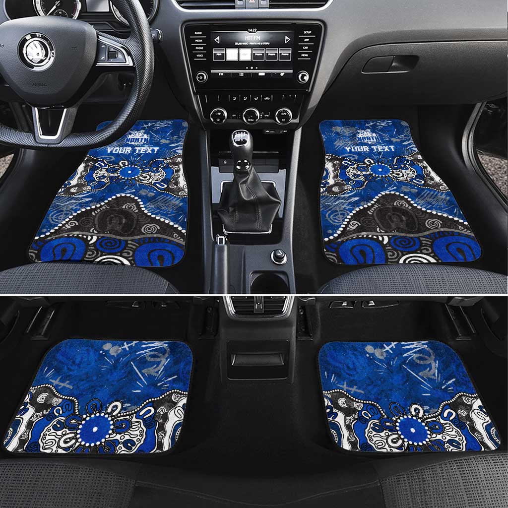 Personalized North Melbourne Kangaroos Car Mats Aboriginal Dot Painting Graffiti Style