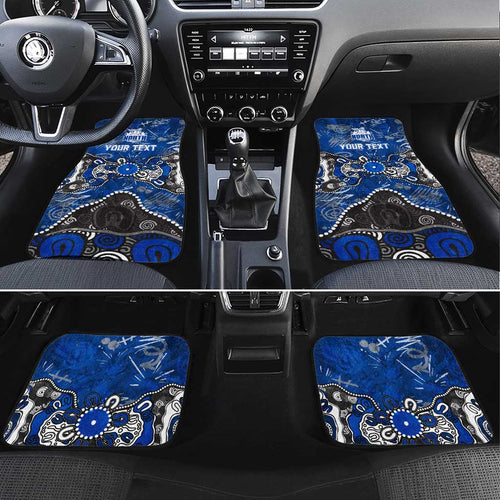 Personalized North Melbourne Kangaroos Car Mats Aboriginal Dot Painting Graffiti Style