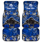 Personalized North Melbourne Kangaroos Car Mats Aboriginal Dot Painting Graffiti Style