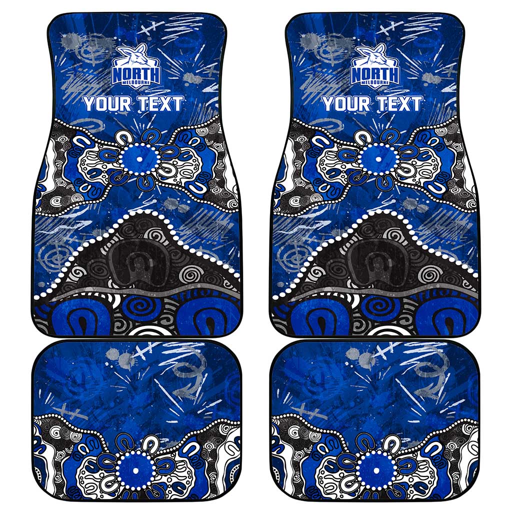 Personalized North Melbourne Kangaroos Car Mats Aboriginal Dot Painting Graffiti Style