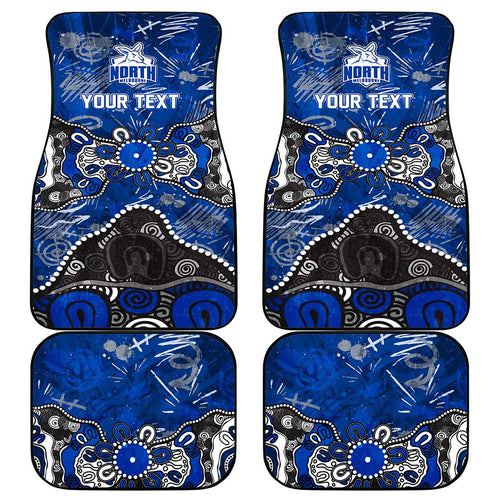 Personalized North Melbourne Kangaroos Car Mats Aboriginal Dot Painting Graffiti Style