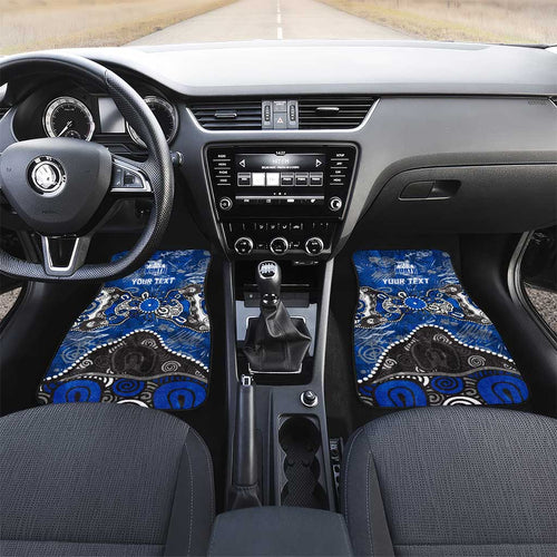 Personalized North Melbourne Kangaroos Car Mats Aboriginal Dot Painting Graffiti Style