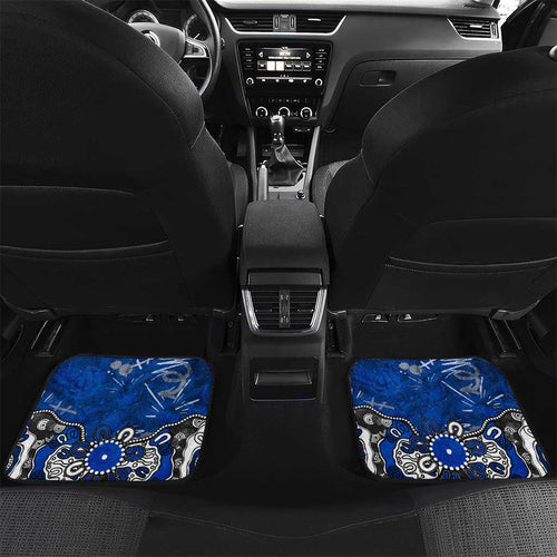 Personalized North Melbourne Kangaroos Car Mats Aboriginal Dot Painting Graffiti Style