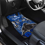 Personalized North Melbourne Kangaroos Car Mats Aboriginal Dot Painting Graffiti Style