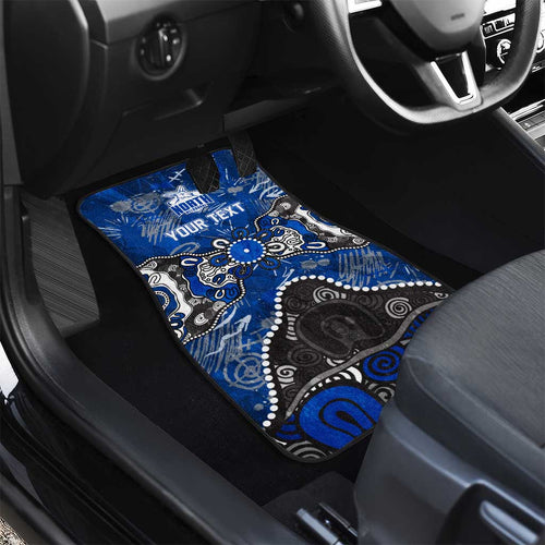 Personalized North Melbourne Kangaroos Car Mats Aboriginal Dot Painting Graffiti Style