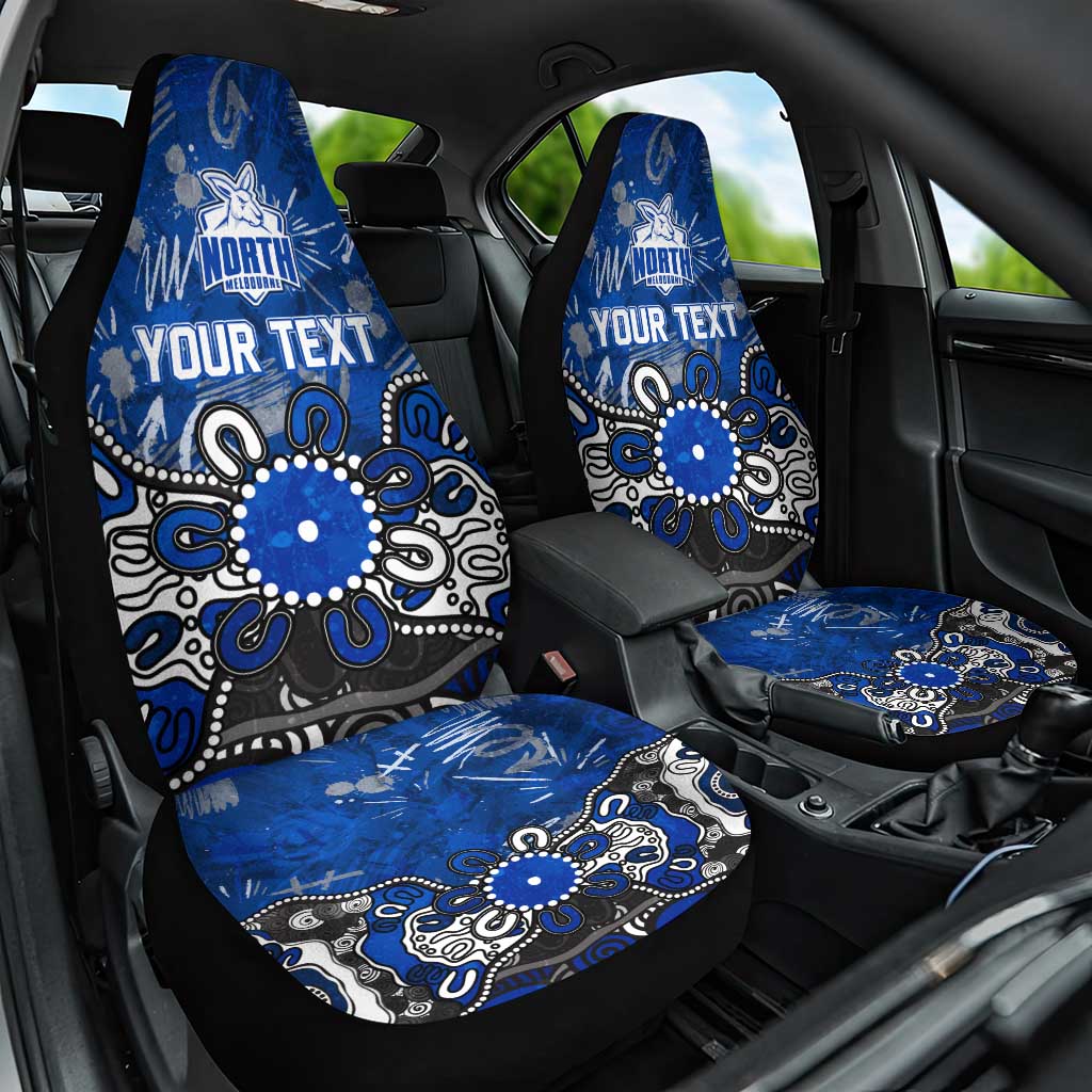 Personalized North Melbourne Kangaroos Car Seat Cover Aboriginal Dot Painting Graffiti Style
