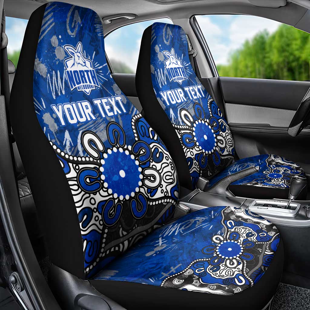 Personalized North Melbourne Kangaroos Car Seat Cover Aboriginal Dot Painting Graffiti Style
