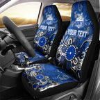 Personalized North Melbourne Kangaroos Car Seat Cover Aboriginal Dot Painting Graffiti Style