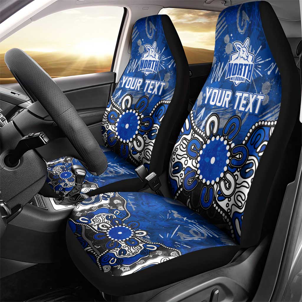 Personalized North Melbourne Kangaroos Car Seat Cover Aboriginal Dot Painting Graffiti Style
