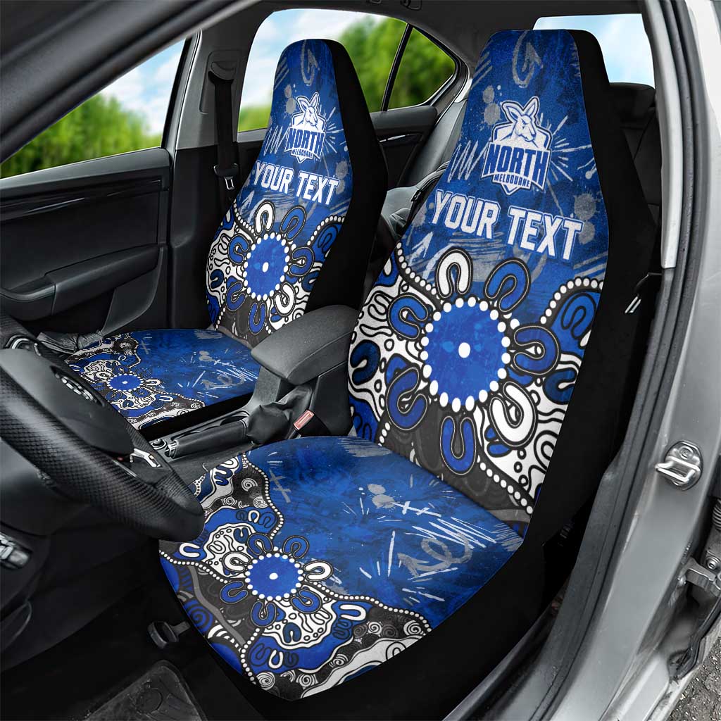 Personalized North Melbourne Kangaroos Car Seat Cover Aboriginal Dot Painting Graffiti Style