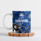 Personalized North Melbourne Kangaroos Ceramic Mug Aboriginal Dot Painting Graffiti Style