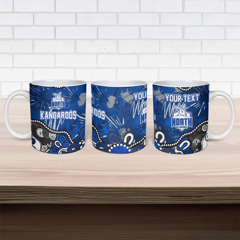 Personalized North Melbourne Kangaroos Ceramic Mug Aboriginal Dot Painting Graffiti Style